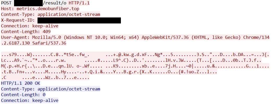 TLS-decrypted Steam result POST with Content-Length 409 followed by its own empty HTTP 200.