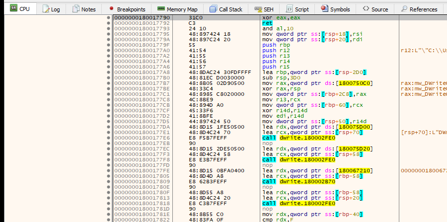 x64dbg — SMBIOS VM detection function