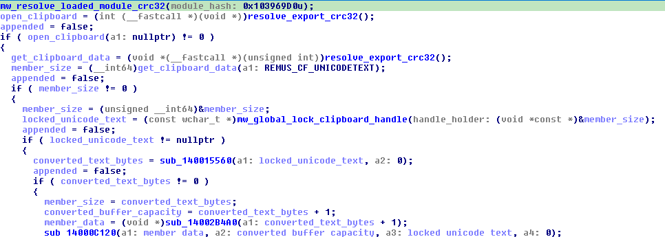 Unicode clipboard API resolution and text conversion