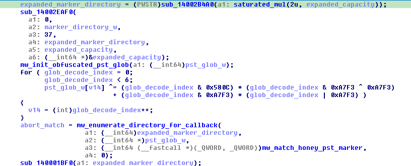 Protected PST glob initialization and marker callback