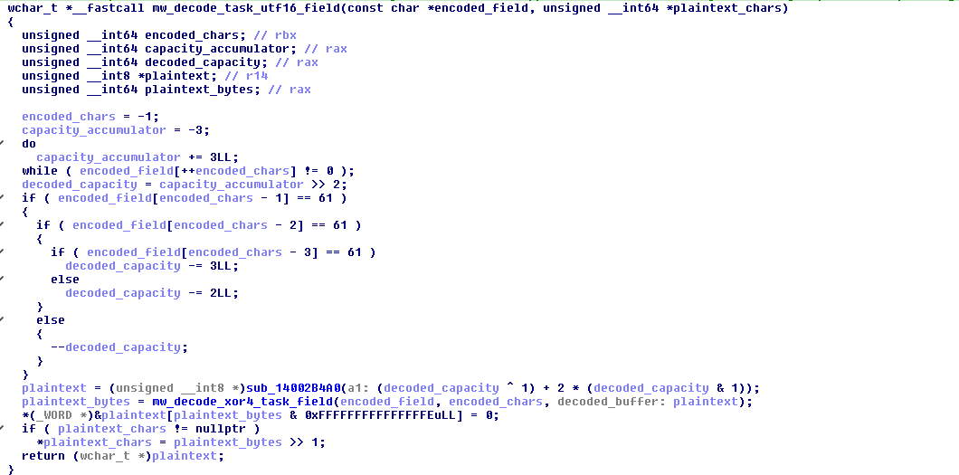 Wide-field wrapper adding a wide terminator and returning code-unit length