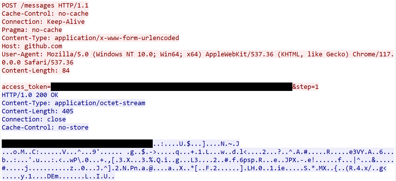 Chromium command poll and encrypted type-three response
