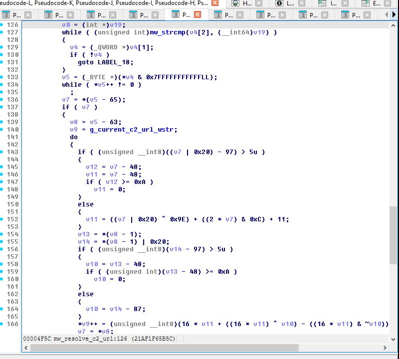Figure 10 — mw_resolve_c2_url pseudocode
