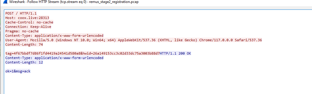 Figure 4b — Registration beacon via Follow HTTP Stream